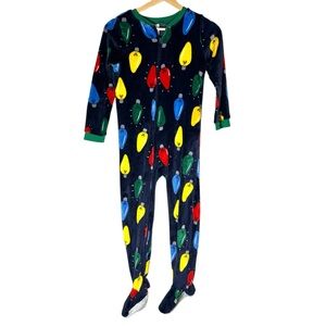 Carter's Holiday Light Bulb Print Full Zip Footie Pajamas. Boys, Girls. Size 8.